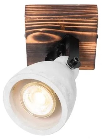 Faretto da soffitto industriale legno con cemento - Creto