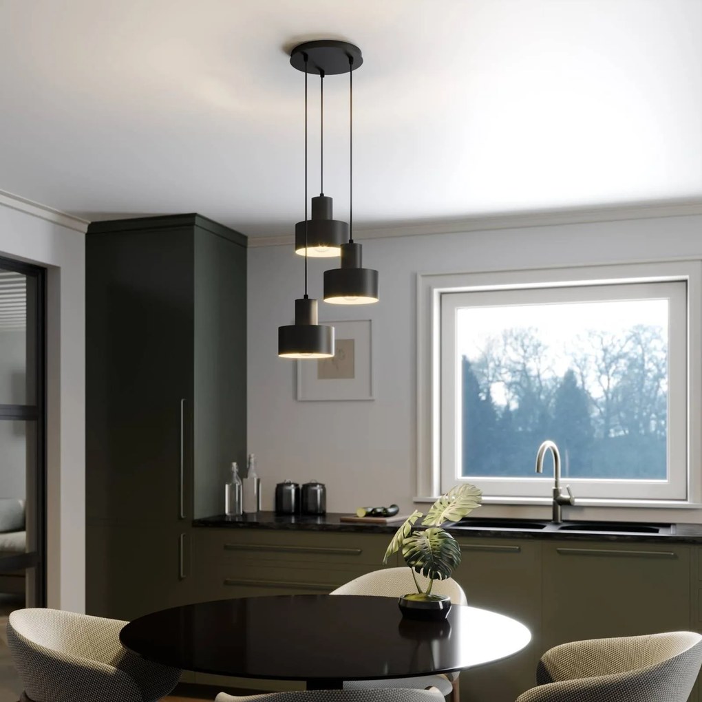Lampada a sospensione Rif SIGMA, dimmerabile, Nero, Soggiorno / Sala da pranzo, Metallo, Moderno, Lampada a sospensione