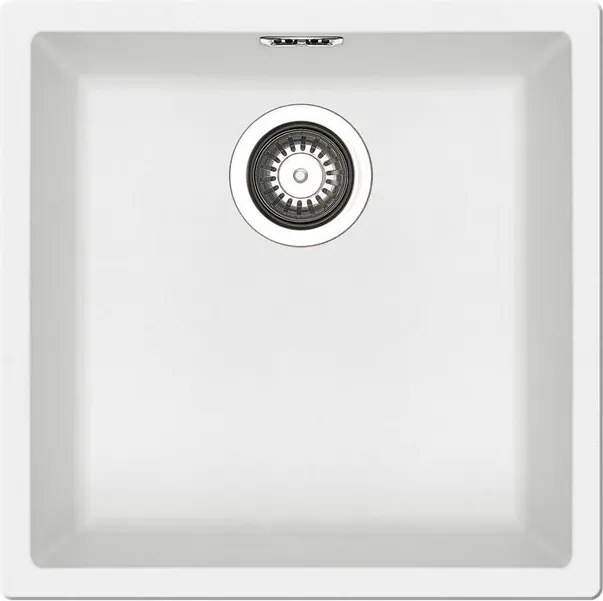 Lavello sottotop 1 vasca in fibra di vetro bianco PYRAMIS Mistral L 40 x L 40 cm