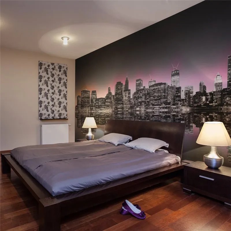 Fotomurale  Colorful glow over NYC  Colore Grigio, Dimensioni e Misure 200x154