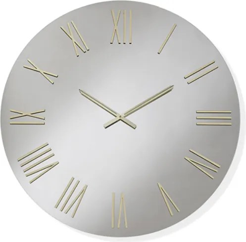 Orologio da parete rotondo D80 cm in cristallo Chiaro e numeri Oro - SEAN