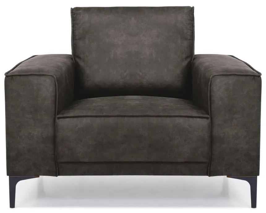 Poltrona in similpelle nera e grigia Copenhagen - Scandic