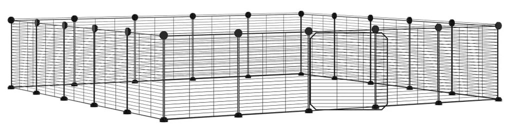 Gabbia per animali 20 pannelli con porta nera 35x35 cm acciaio