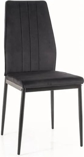 Sedia Atom in velluto nero Blu19