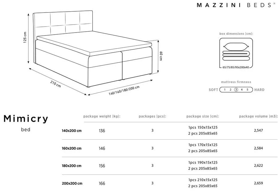 Letto boxspring beige con contenitore 160x200 cm Mimicry - Mazzini Beds
