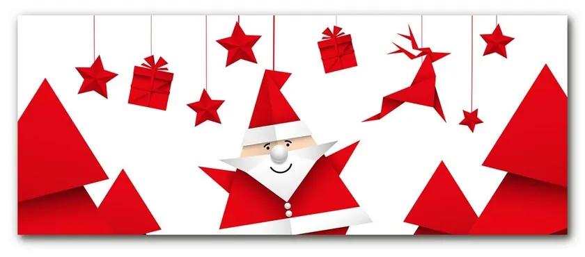 Quadro acrilico Vacanze Babbo Natale Regali 100x50 cm