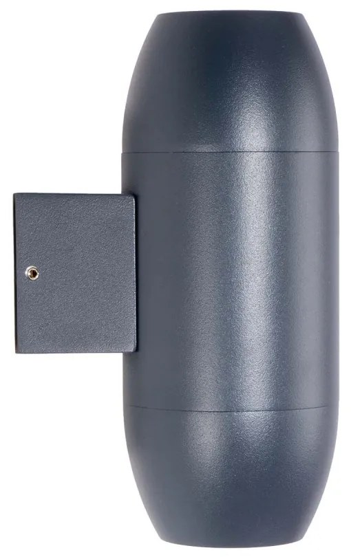 Applique Ovale Bidirezionale IP65 GU10 per esterni, Grande - Grigia Colore del corpo Grigio
