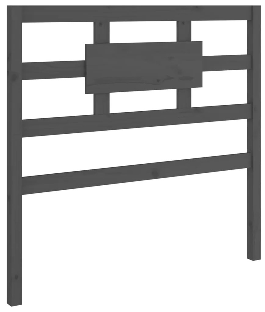 Testiera per letto grigia 95,5x4x100 cm legno massello di pino