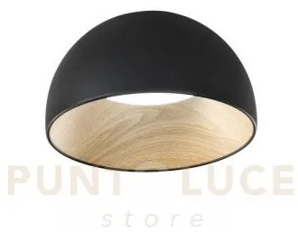 Plafoniera led coco nera 30w 3840 lm 3000 4000 6500k d.35cm effetto...