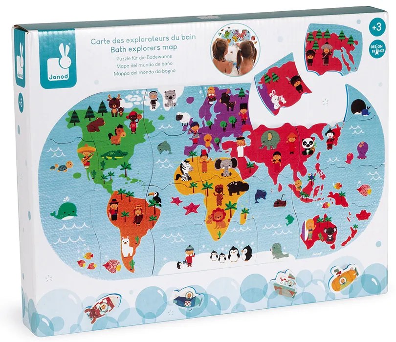 Mappa Del Mondo da Bagno - 28 pezzi