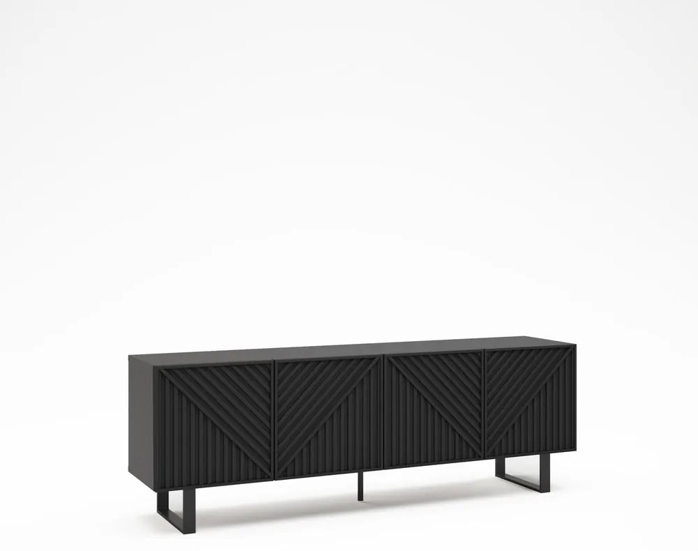 Tavolo TV nero 161x55x35 cm Peta - Marckeric