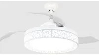 Ventilatore a Soffitto con Pale a Scomparsa Luci Led Regolabili Lampadario Ghost