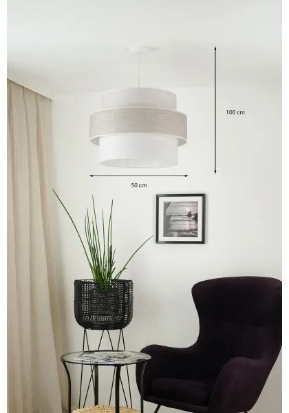 Brilagi - Lampadario a sospensione con filo DOVER SPACE 1xE27/15W/230V diametro 50 cm grigio/color crema