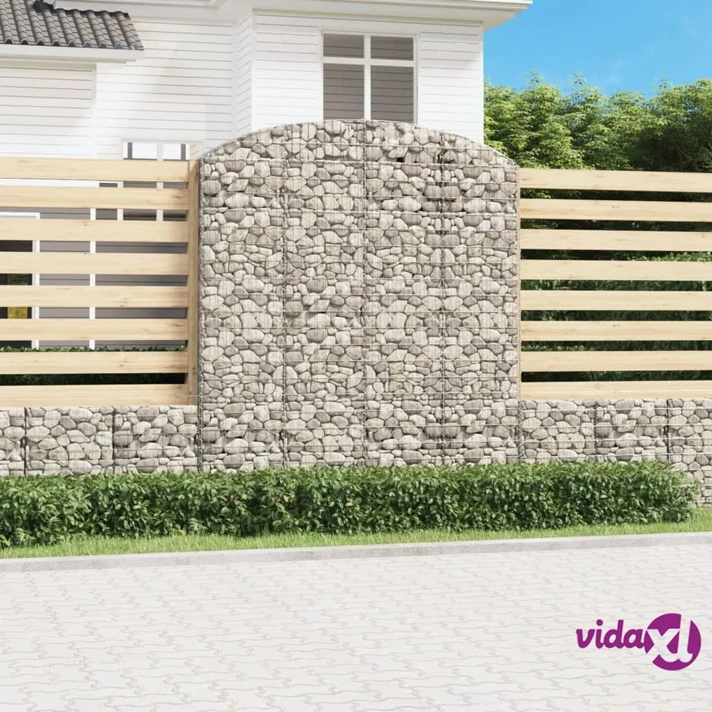 vidaXL Cesto Gabbione ad Arco 200x50x220/240 cm Ferro Zincato