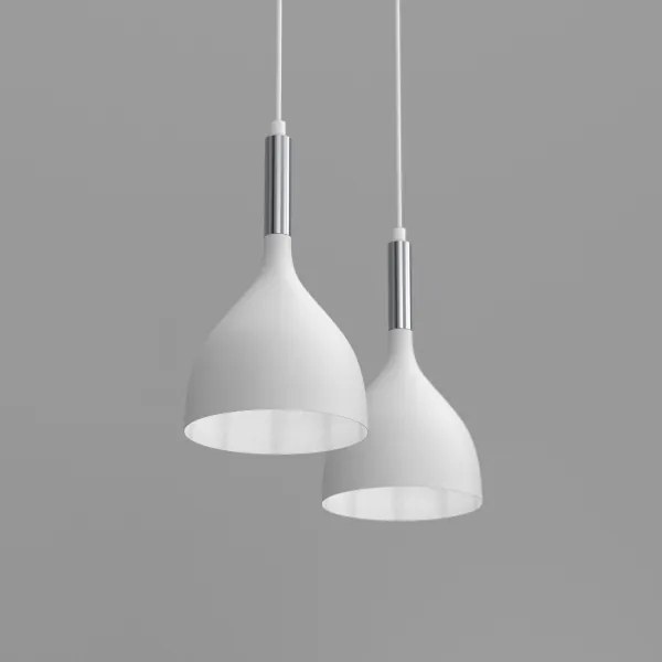 Lampadario a sospensione con filo NOAK 2xE27/15W/230V bianco/cromo