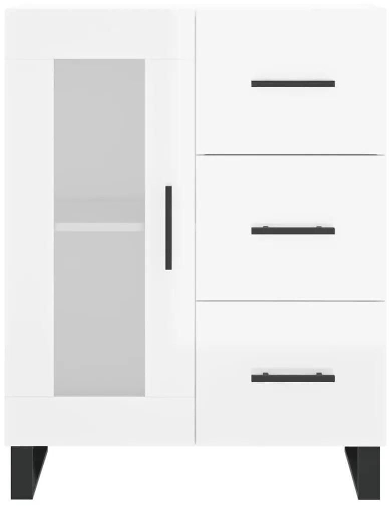 Credenza 69,5x34x90 cm in Legno Multistrato Bianco Lucido