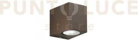 Applique qubo corten 1 luce attacco gu10 ip54 6,7x9,3x8cm