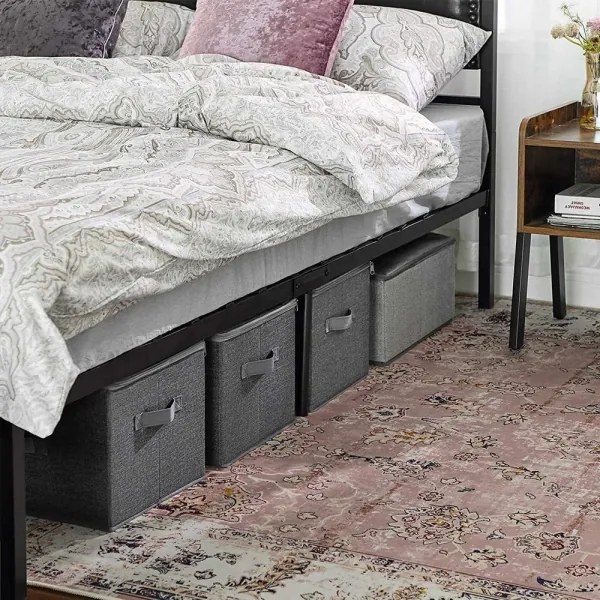 Set di 3 scatole portaoggetti con cerniera CURAN, grigie