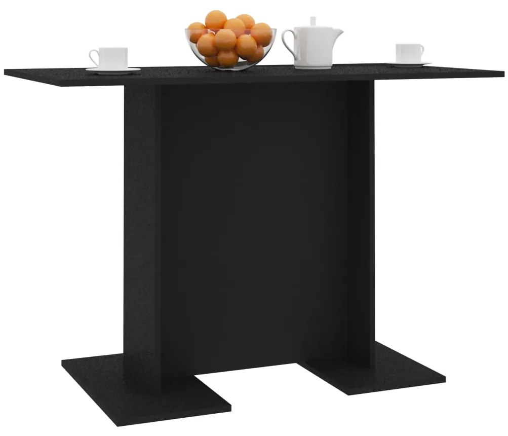 Tavolo da pranzo nero 110x60x75 cm in legno multistrato