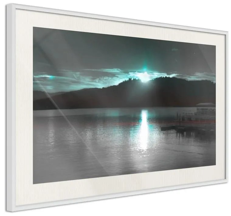 Poster  Aurora at the Horizon  Cornice Quadri Cornice nera con pass-partout, Larghezza x Altezza Home decor 90x60