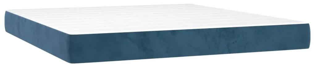 Giroletto a molle con materasso blu scuro 160x200 cm in velluto