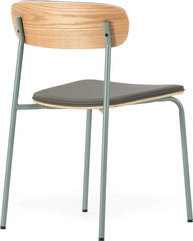 Sedie da pranzo in set verde scuro in imbottito impilabili 2 pz Saula – Marckeric