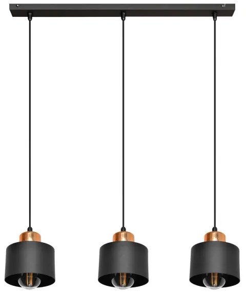 Lampadario su fune EDISON 3xE27/15W/230V