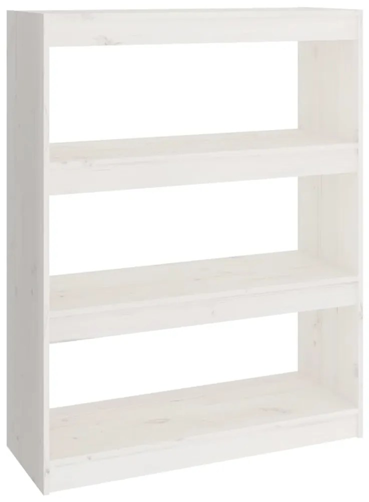 Libreria/Divisorio Bianco 80x30x103,5 cm in Massello di Pino