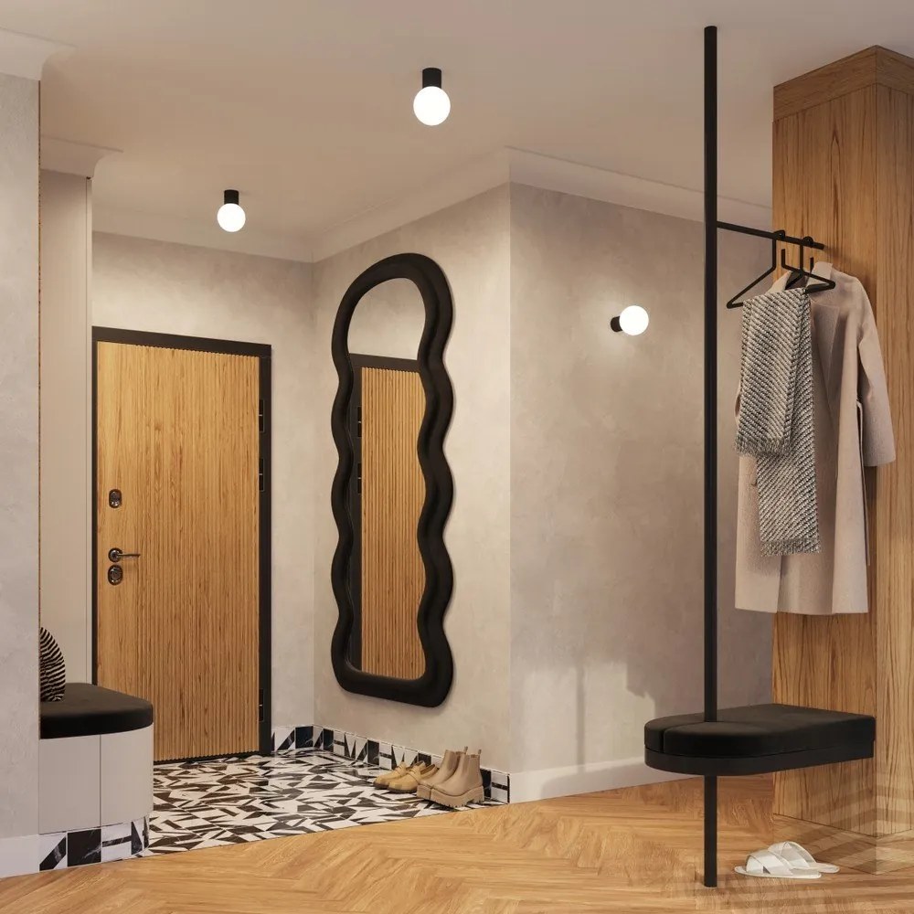 Plafoniera nera con paralume in vetro ø 12 cm Orbital – Sollux