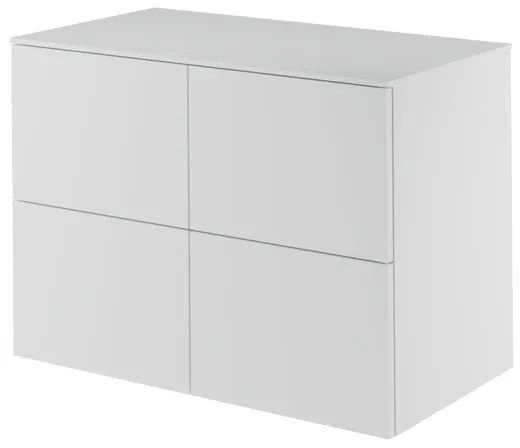 Mobile da bagno sotto lavabo Neo bianco laccato L 90 x H 65 x P 48.3 cm 4 cassetti, lavabo non incluso