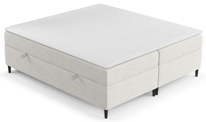 Letto boxspring crema con contenitore 140x200 cm Araya - Maison de Rêve