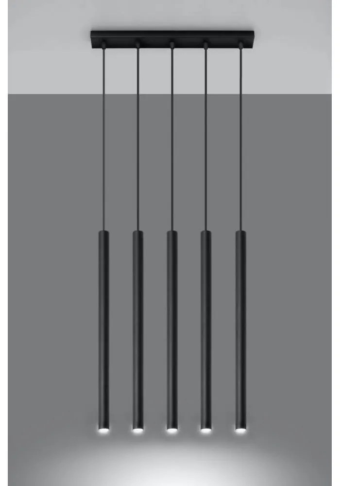 Lampadario in Acciaio a sospensione 5xG9 PASTELO 5 Nero da Interno Colore del corpo Nero