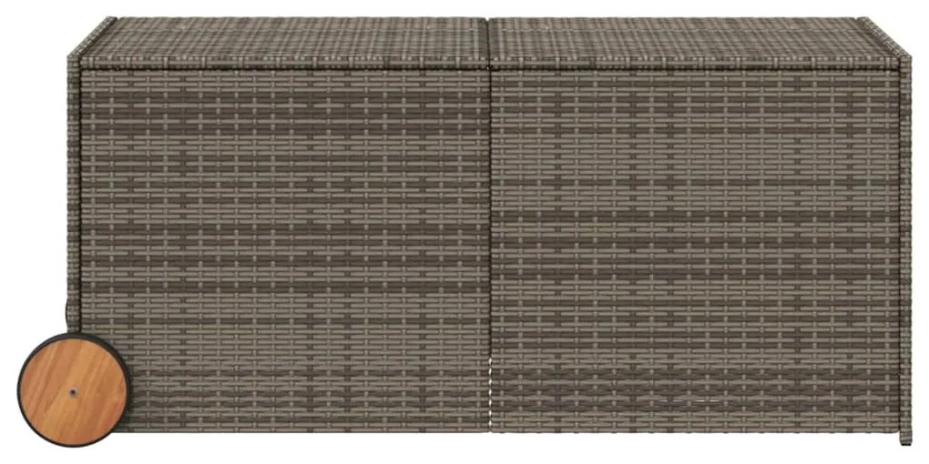 Contenitore da giardino con ruote grigio 283l in polyrattan