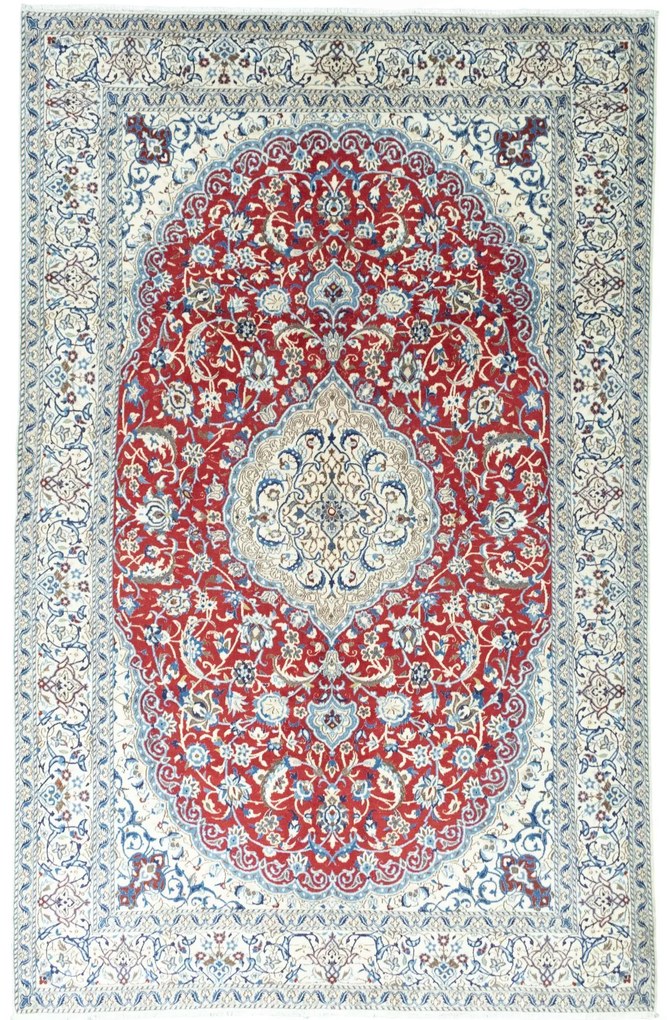 Nain Tappeto persiano 210x320 Rosso (Iran) Annodato A Mano