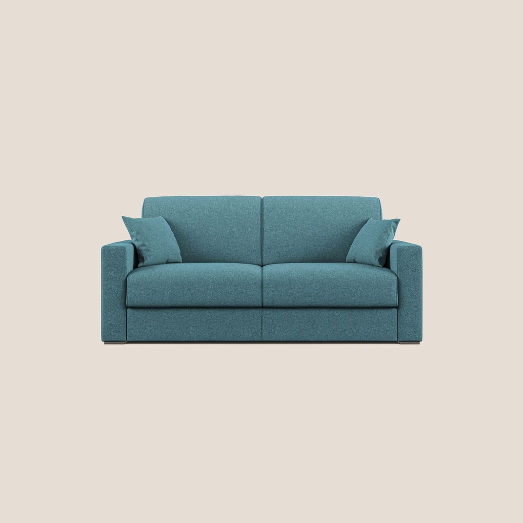 Best Divano letto matrimoniale in tessuto smacchiabile QuickClean T08 azzurro