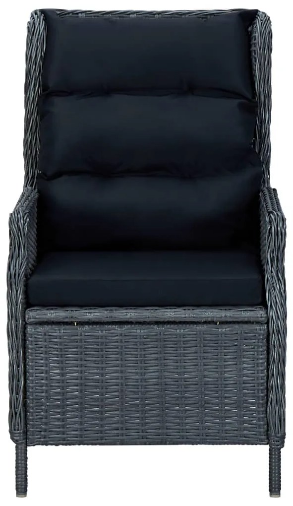 Set da pranzo da giardino 7 pz grigio scuro