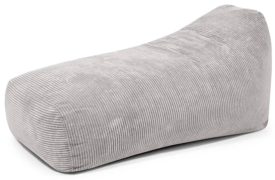 Puof a sacco grigio chiaro con rivestimento in velluto a coste Snug Long 140 – SLOWDOWN