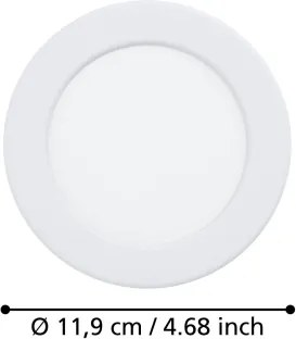 Eglo 901417- LED Plafoniera da incasso per bagno FUEVA LED/6,3W/230V Ø 11,9 cm IP44 bianco
