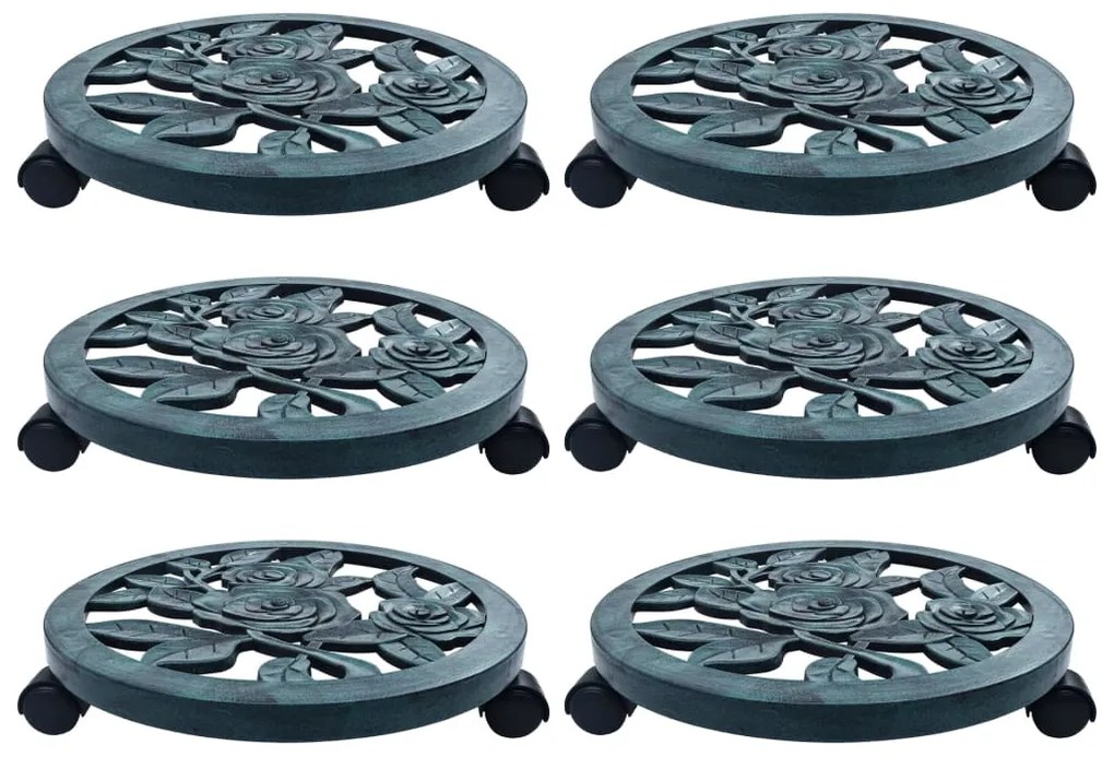Carrelli Portavasi 6 Pz Verdi 38 Cm İn Plastica /