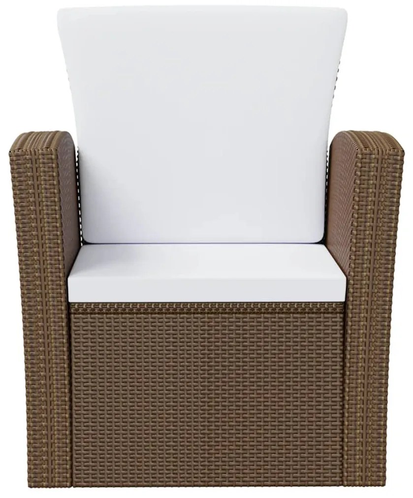 Set divani da giardino 8 pz con cuscini in polyrattan marrone