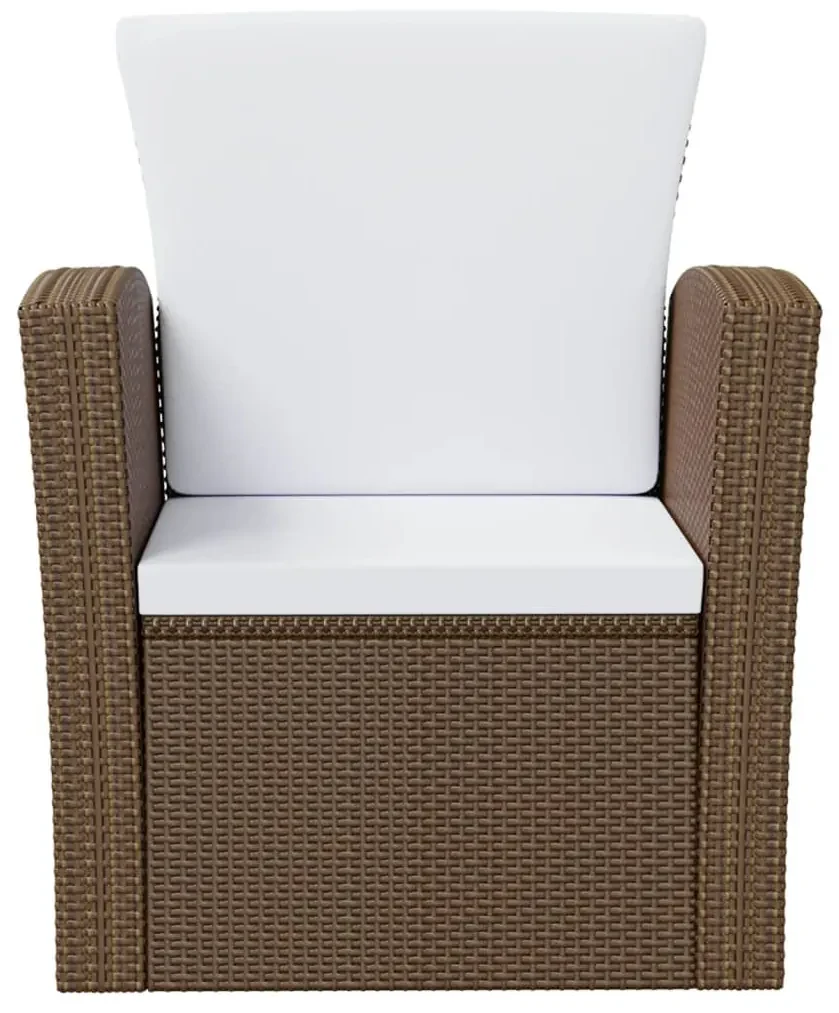 Set divani da giardino 8 pz con cuscini in polyrattan marrone