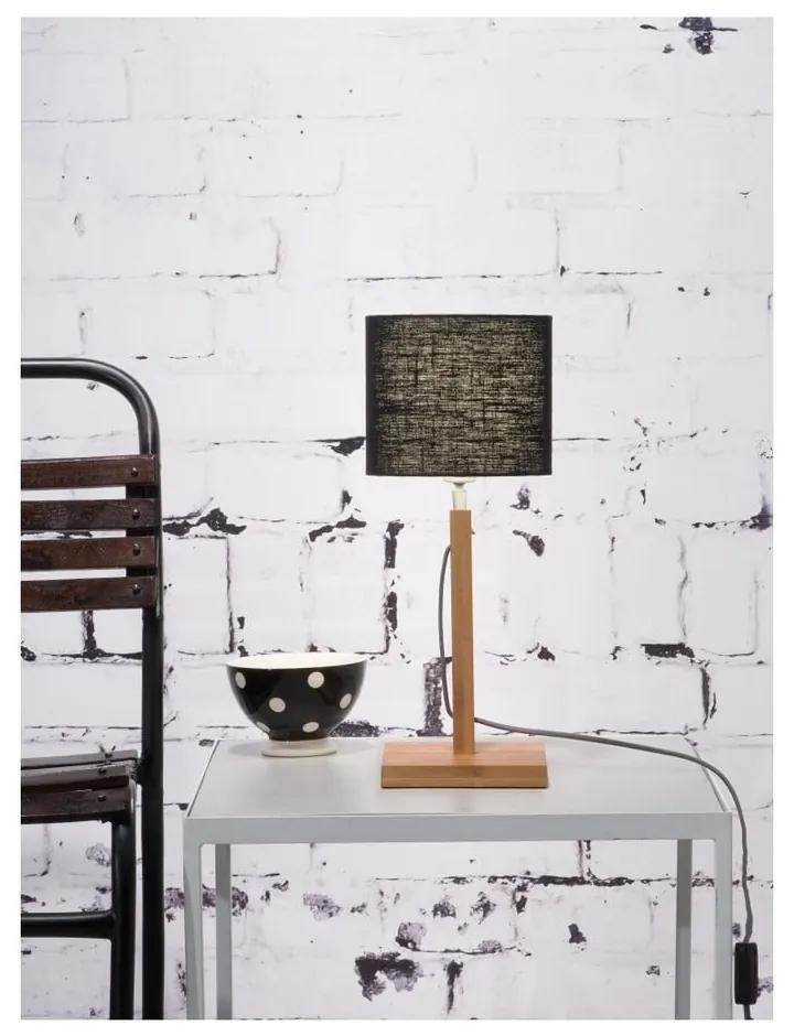 Lampada da tavolo con paralume nero e struttura in bambù Fuji - Good&amp;Mojo