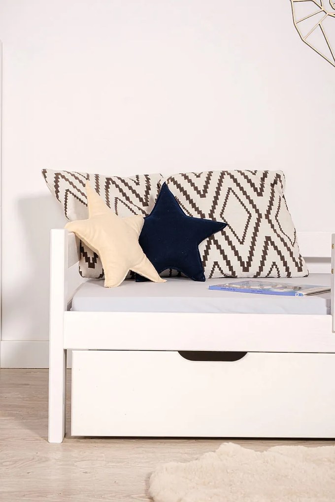 Letto per bambini Paul con barriera - bianco - letto senza spazio di archiviazione 140x70 cm