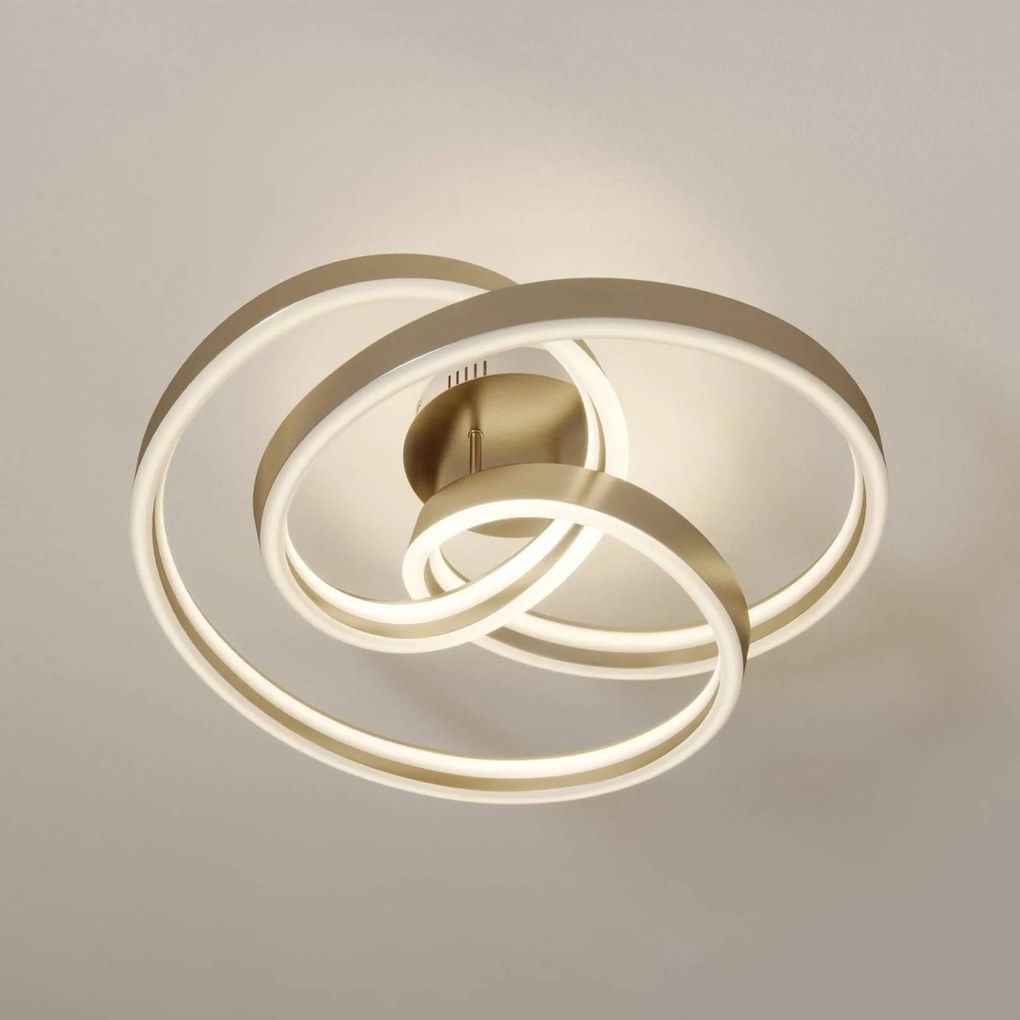 Lucande Plafoniera LED Gunbritt, Ø 60 cm, argento, dimmerabile