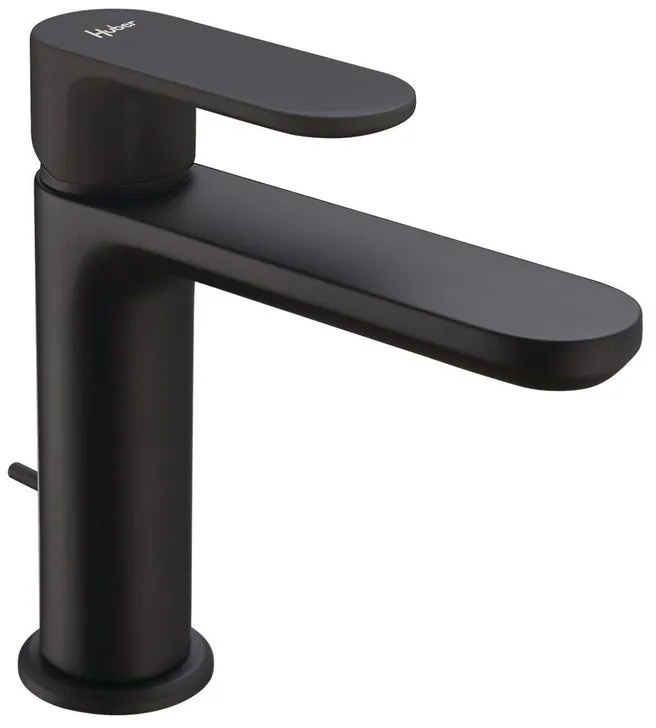 Rubinetto per lavabo a canna bassa PLANO nero verniciato opaco HUBER H 15.6 cm