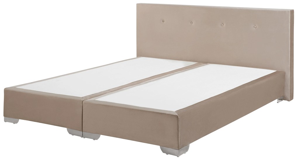 Letto contenitore velluto beige 180 x 200 cm CONSUL Beliani