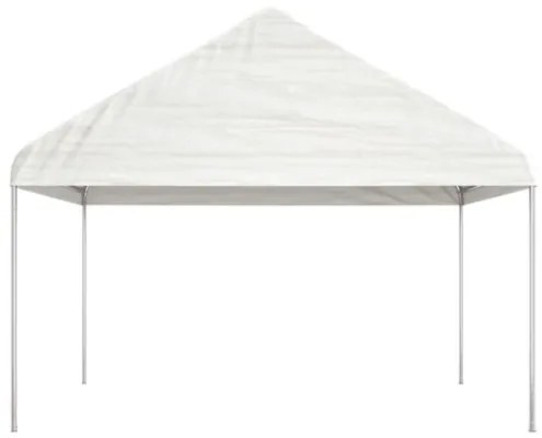 Gazebo con Tetto Bianco 4,46x4,08x3,22 m in Polietilene