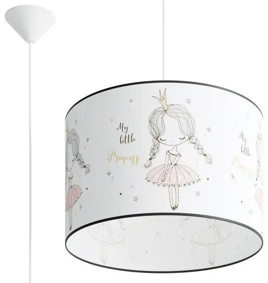 Sollux SL.1415 - Lampadario a sospensione per bambini PRINCESS 1xE27/15W/230V diametro 40 cm