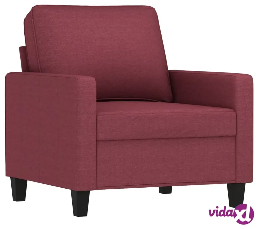 vidaXL Set di Divani 4 pz con Cuscini Rosso Vino in Tessuto