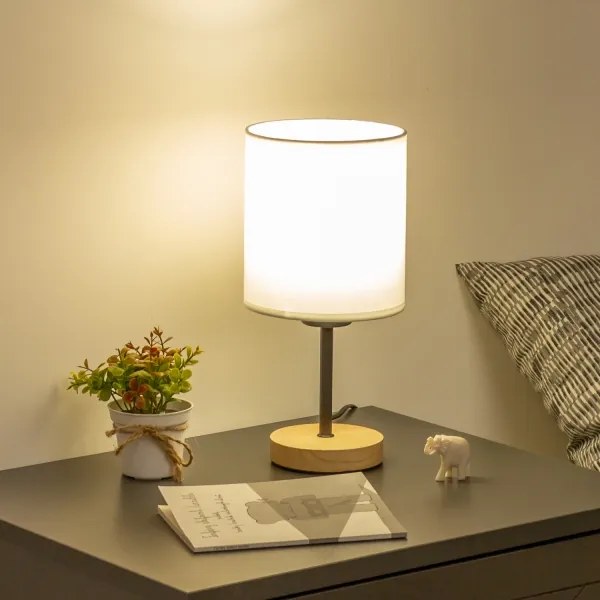 Brilagi - Lampada da tavolo NUBILA WOOD 1xE27/25W/230V quercia/bianco